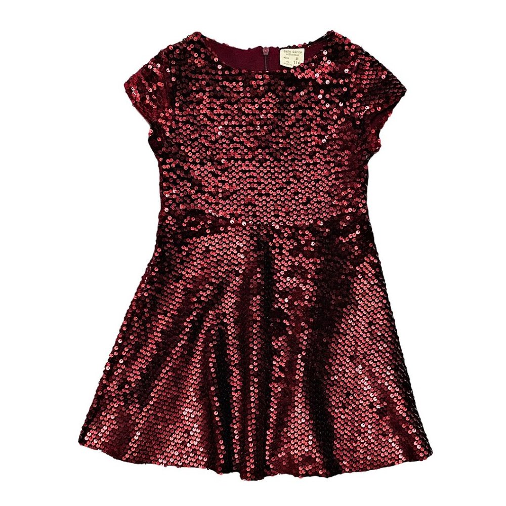 Zara Wine Red Sequin Cap Sleeve Party Dress